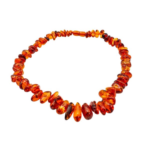 Vintage Honey Cognac Baltic Amber Graduated Necklace 18.5 Inches - Picture 2 of 6